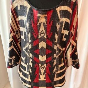 Denim & Supply Ralph Lauren Vintage Women's Aztec Western Cropped Knitted Top LG